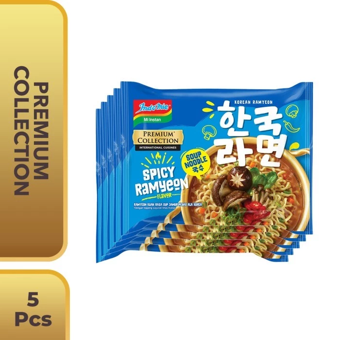 5 PCS - Indomie Korean Spicy Ramyeon 83 Gr