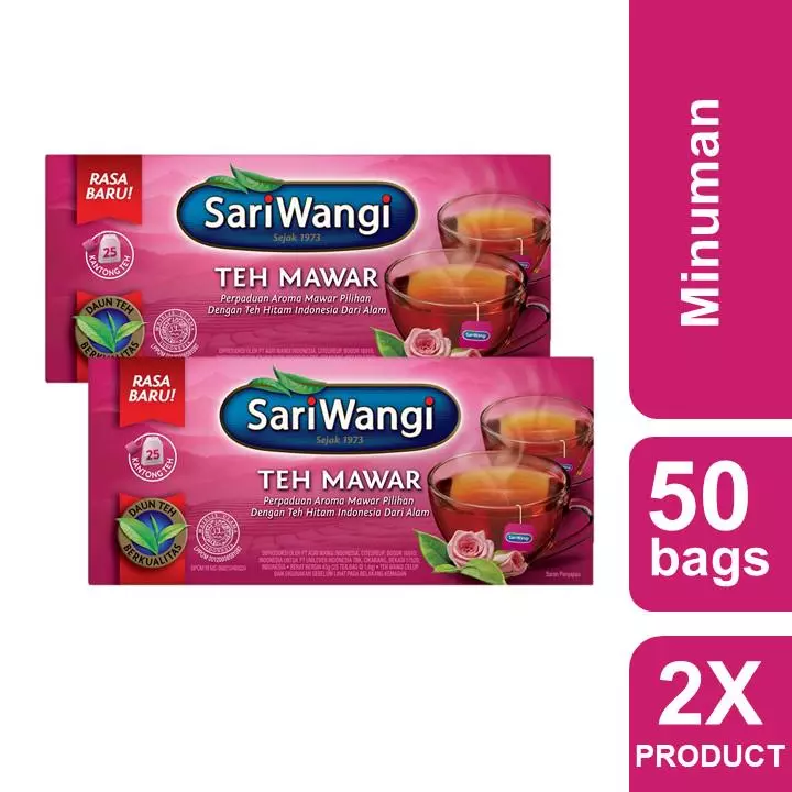 Sariwangi Teh Mawar Celup Aroma Manis Isi 25 Twinpack