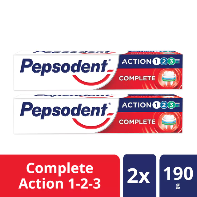 Pepsodent Action 123 Pasta Gigi Orginal 190 gr Twin Pack
