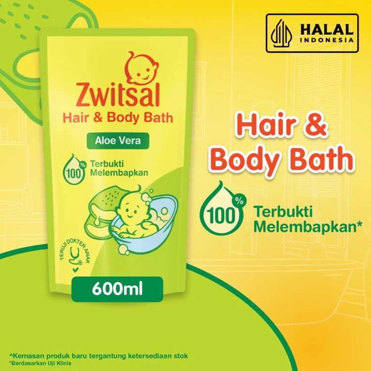 Zwitsal Baby Bath Hair & Body - Aloe Vera 600 mL