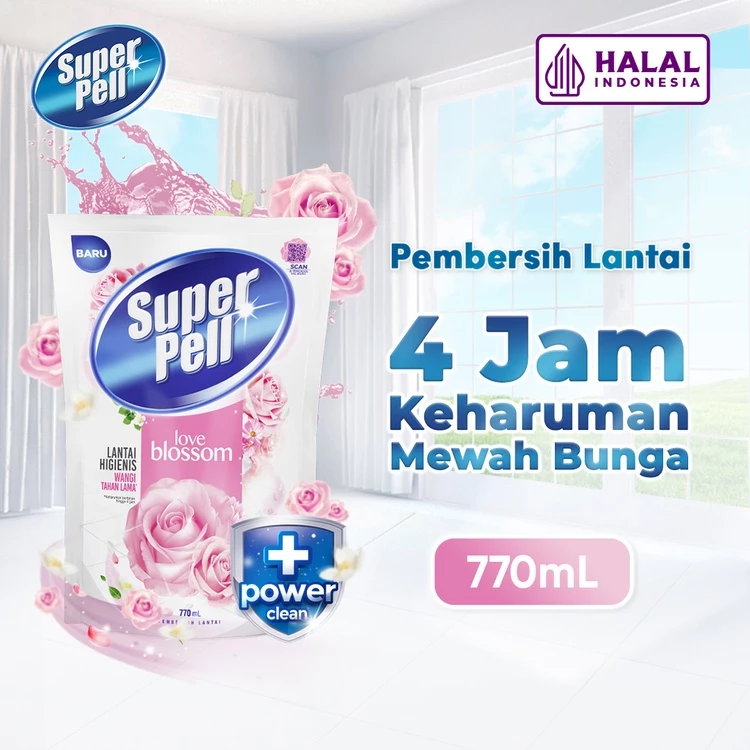SuperPell Pembersih Lantai Pel Lantai Harum & Wangi Love Blossom 770 mL