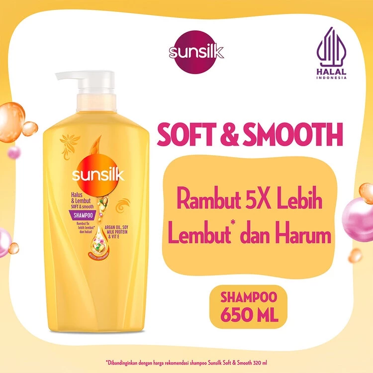 Sunsilk Shampoo Soft & Smooth Activ-Infusion with Argan Oil Rambut 5X* Lebih Lembut 650ml