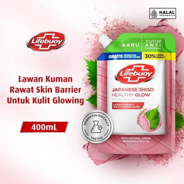 Lifebuoy Body Wash Protection Refill Shiso & Mineral Clay 400ml