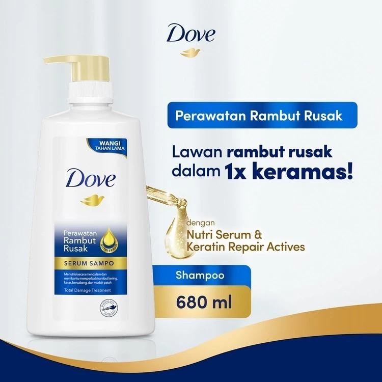 Dove Serum Shampoo Nutri Serum dan Keratin 680 mL