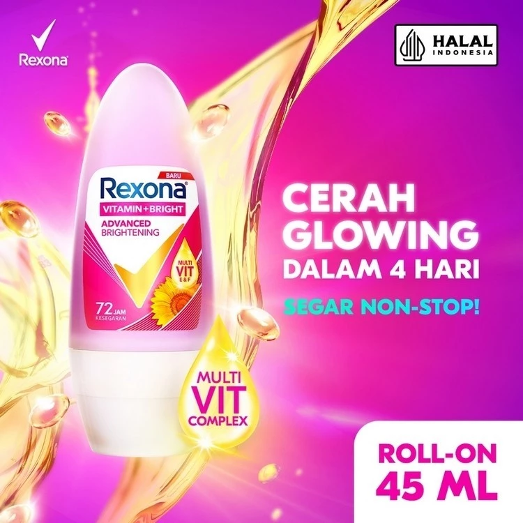 Rexona Women Deodorant Roll On Antiperspirant Advanced Brightening 45 mL