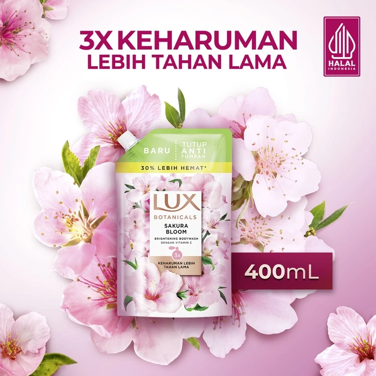 Lux Botanicals Sabun Mandi Cair Brightening Sakura Bloom 400 mL