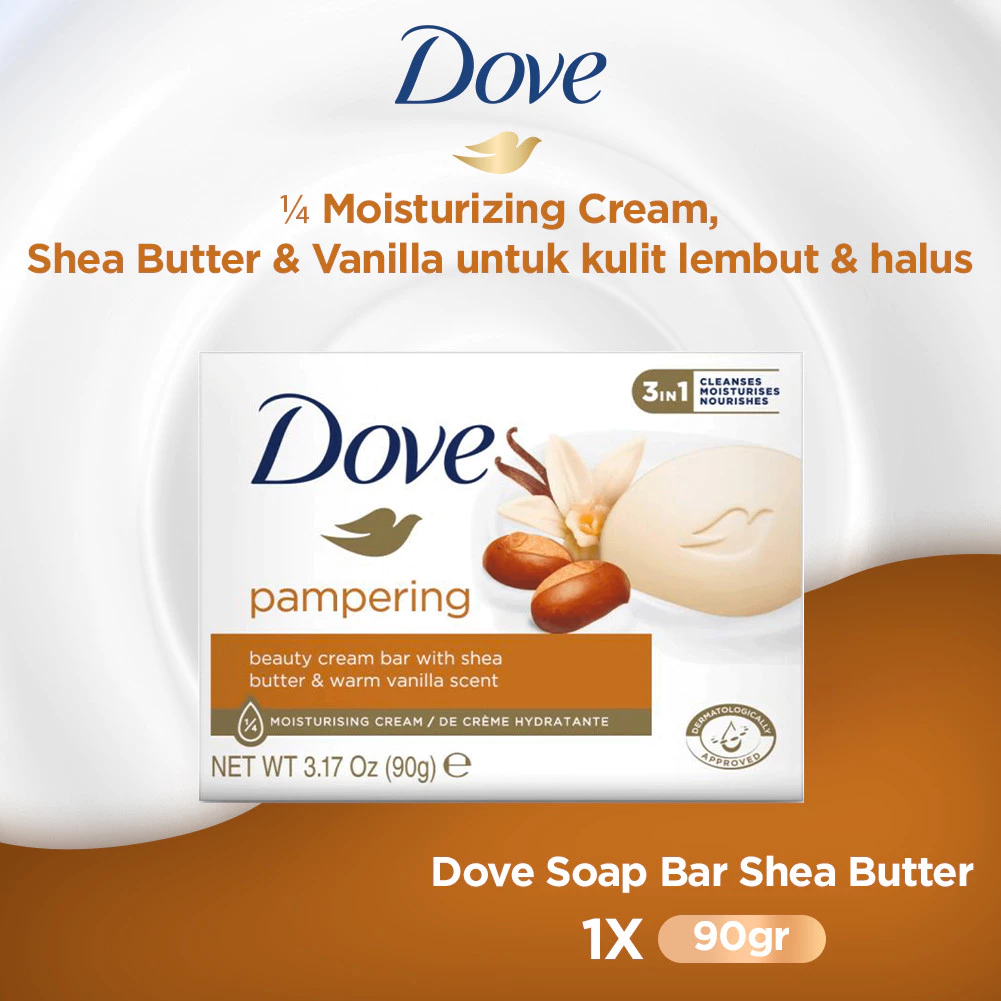 Dove Soap Bar Shea Butter 90 Gr - Sabun Batang dengan Moisturizing Cream
