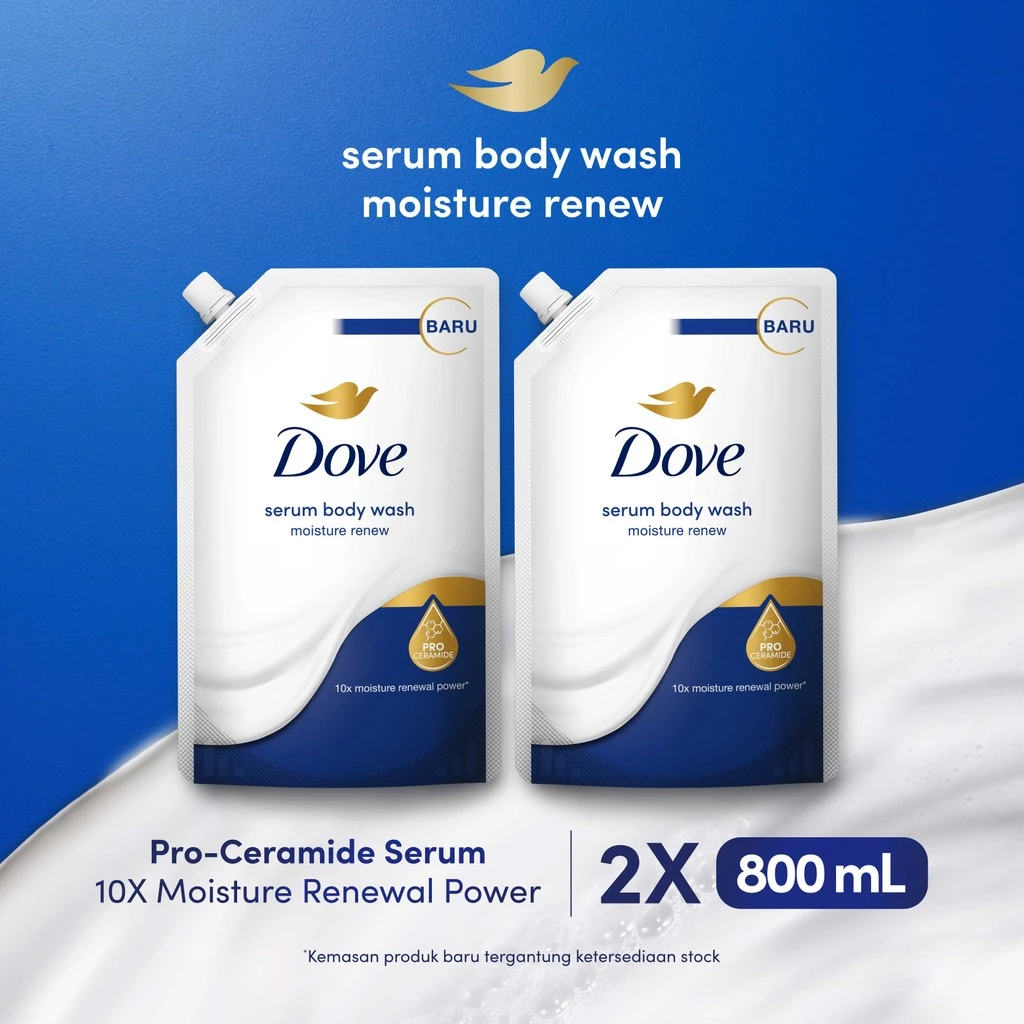 Dove Serum Body Wash Moisturizing Pro-Ceramide Moisture Renew 800ml x 2