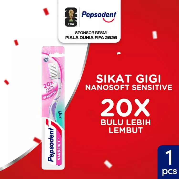 Pepsodent Nanosoft Sikat Gigi Sensitive Isi 1