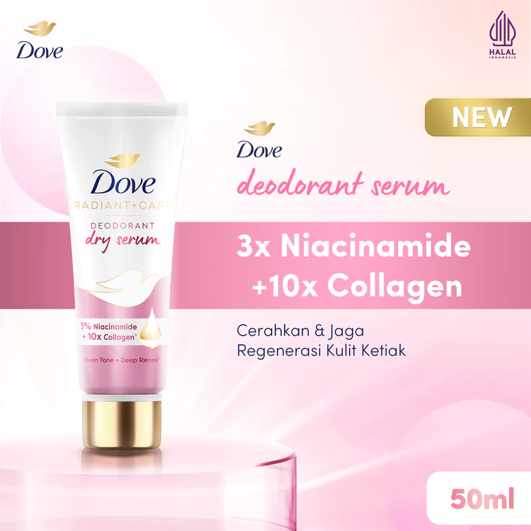 Dove Dry Serum Deodorant Serum Brightening Regenerate Care Collagen+Vitamin B3 50Ml