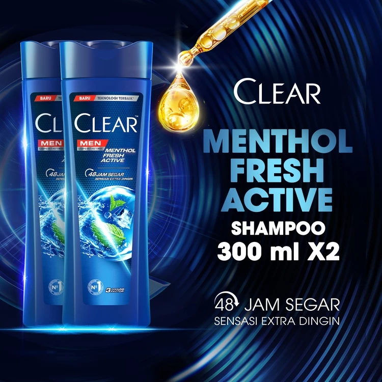 CLEAR MEN SHAMPOO COOL SPORT MENTHOL 300ML Twinpack