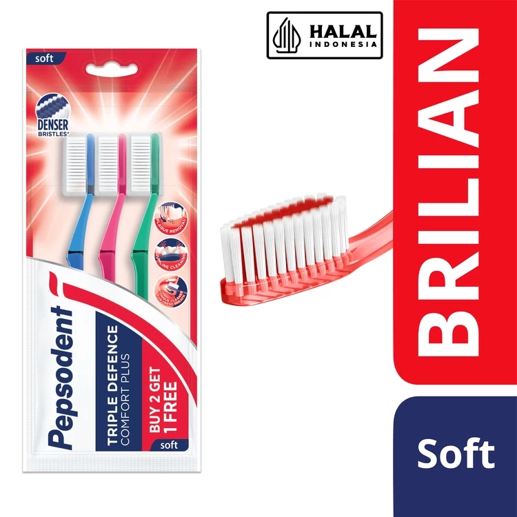 PEPSODENT SIKAT GIGI BRILIAN SIKAT GIGI LEMBUT ISI 3