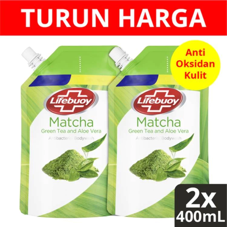 Lifebuoy Body Wash Refill Matcha Green Tea 400ml Twin Pack