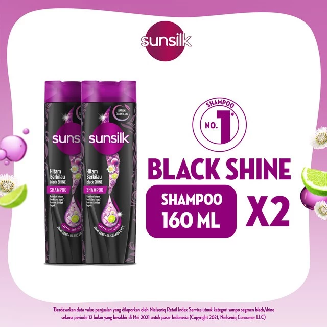 Sunsilk Shampoo Black Shine 160ml Twin Pack Urang Aring