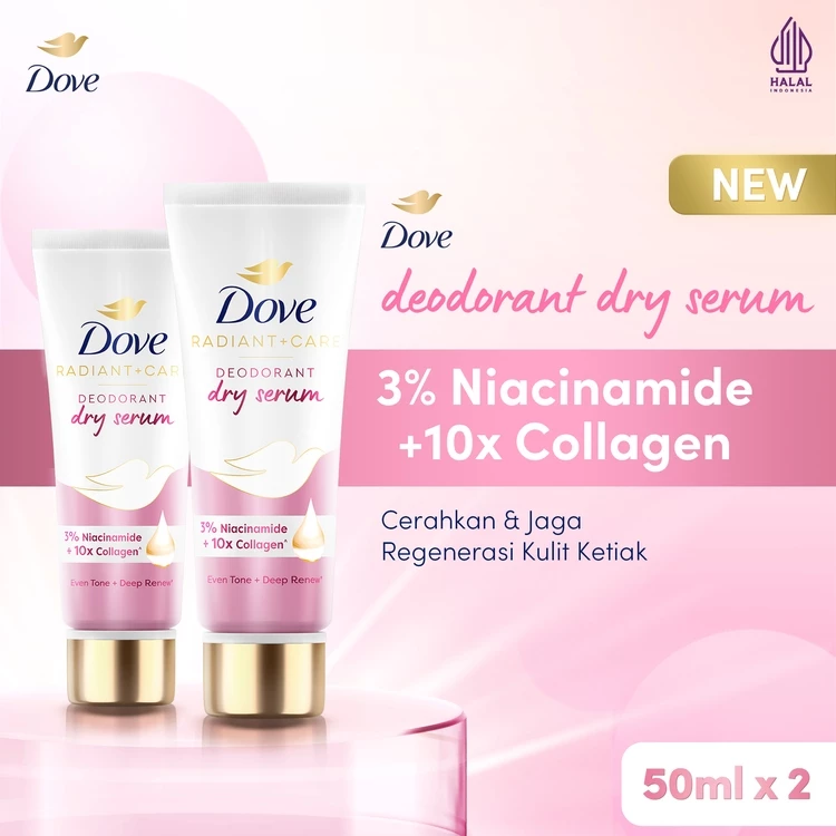 Dove Deodorant Dry Serum Brightening Regenerate Care 50 ml x2
