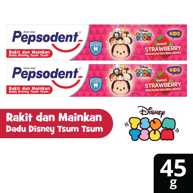 Pepsodent Pasta Gigi Sweet Strawberry 45 gr x2