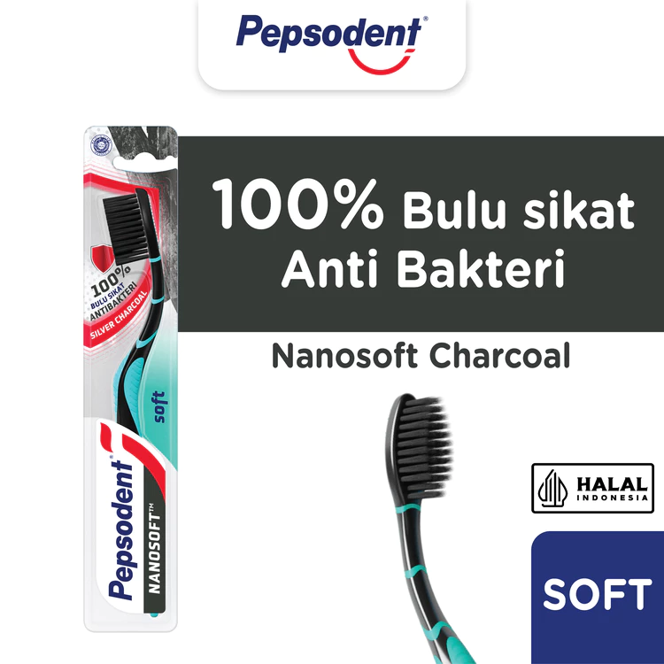 Pepsodent Nanosoft Sikat Gigi Charcoal isi 1