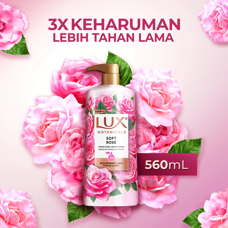 Lux Botanicals Sabun Mandi Cair Moisturizing Soft Rose 560 mL