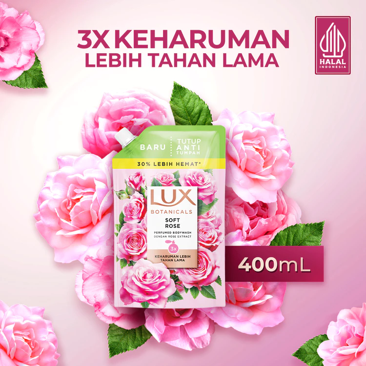 Lux Botanicals Sabun Mandi Cair Soft Rose 400 mL