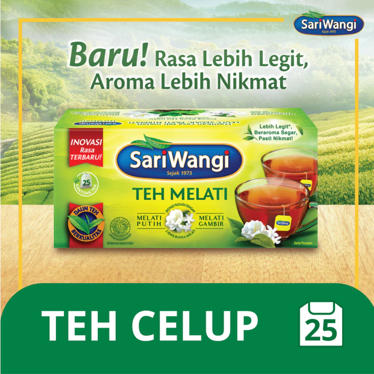 SariWangi Teh Melati Celup 25 Pcs Aroma Segar Halal