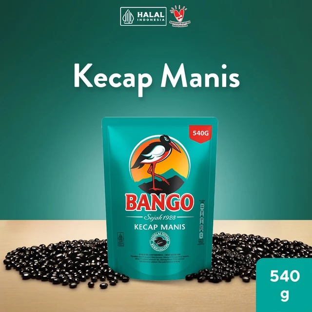 Bango Kecap Manis 540g/400ml Kedelai Hitam Mallika