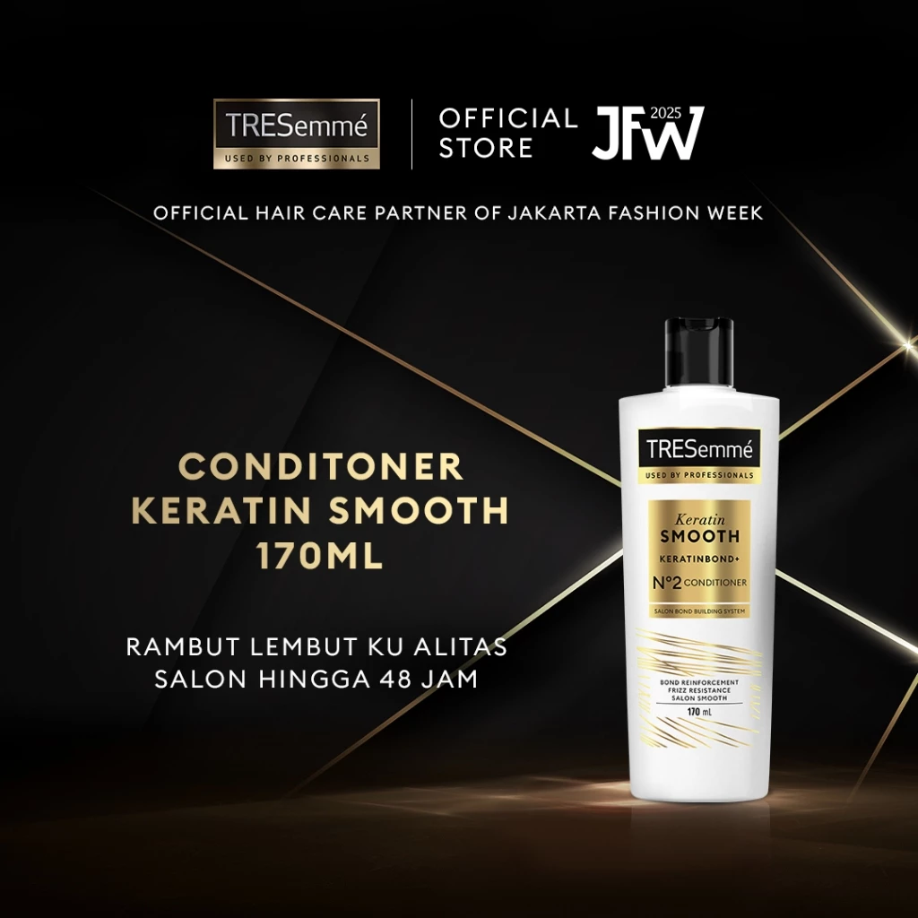 TRESEMME Hair Conditioner Keratin Smooth Rambut Lembut 48 Jam* w Hydrolyzed Keratin 170ML