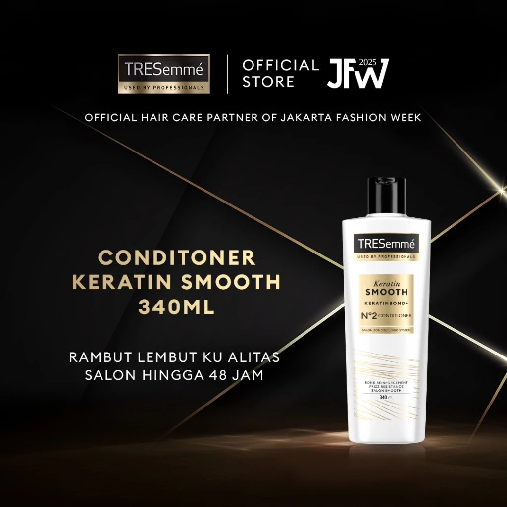 TRESEMME Hair Conditioner Keratin Smooth Rambut Lembut 48 Jam* Perawatan Rambut Dengan Hydrolyzed Keratin Kualitas Salon 340ML