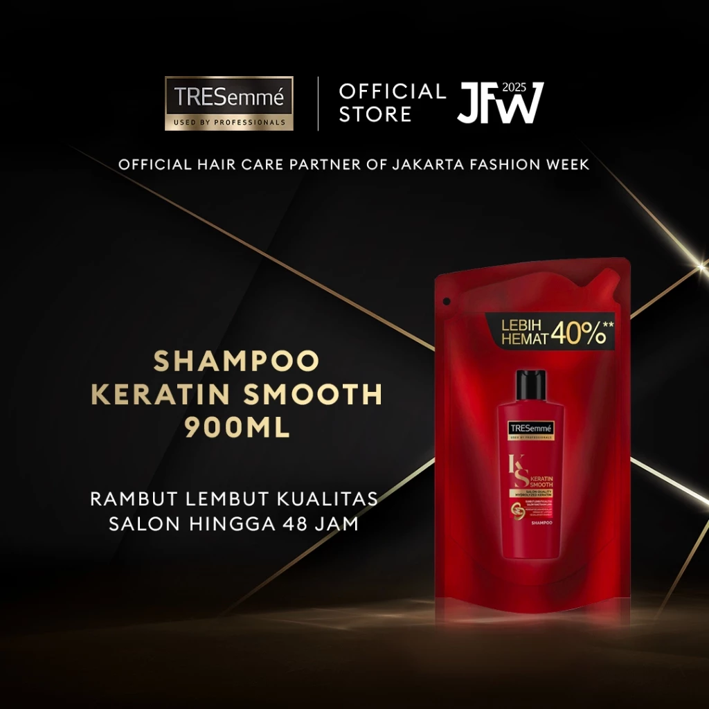 TRESEMME Shampoo PERAWATAN RAMBUT Keratin Smooth Dengan Hydrolyzed Keratin Untuk Rambut Lembut Kualitas Salon 900 ML