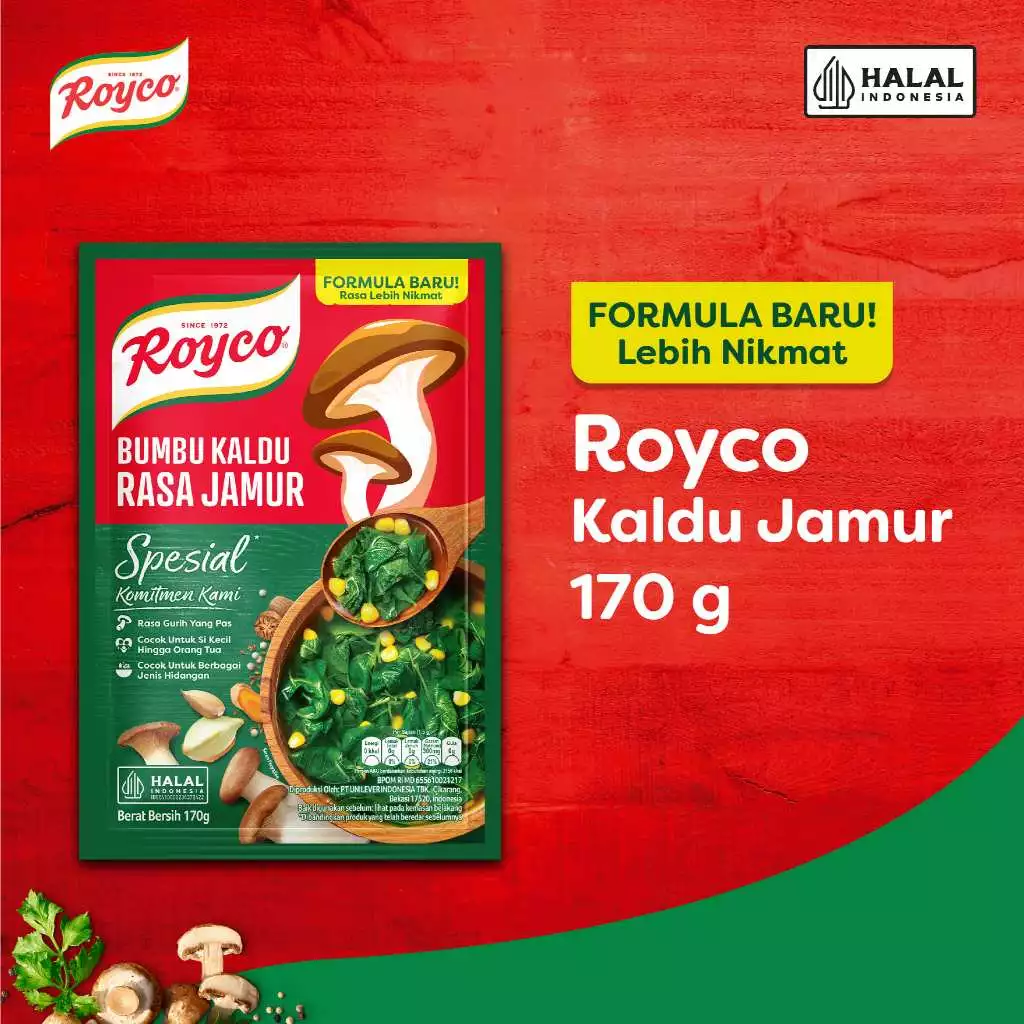 Royco Bumbu Masak Kaldu Jamur 170g Rasa Gurih Nikmat