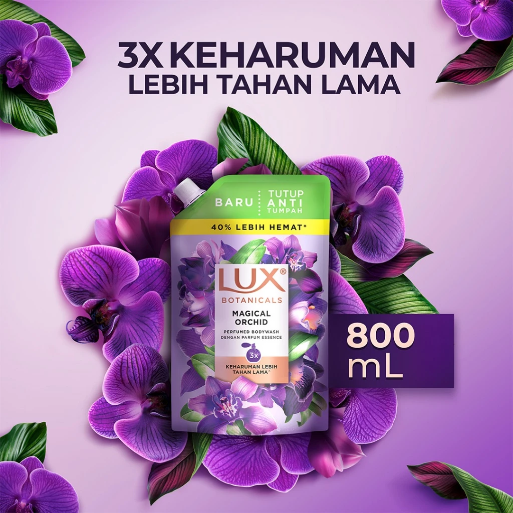 Lux Botanicals Magical Orchid Perfumed Bodywash Anti-Bacterial with Essence Perfume 800ml