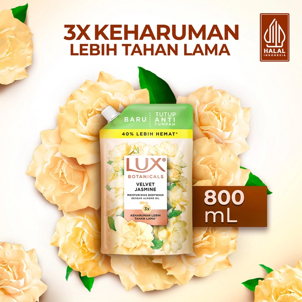 Lux Botanicals Velvet Jasmine Brightening Bodywash with Almond Oil 800ml