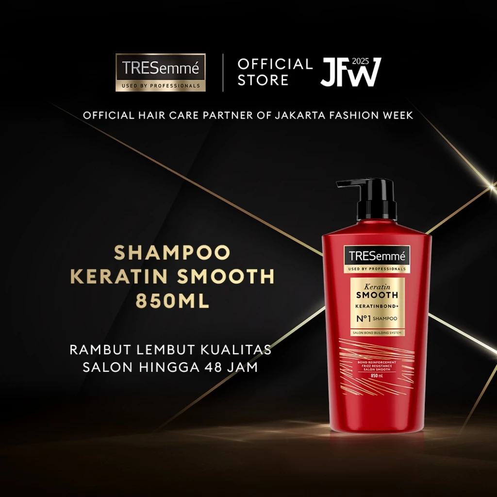 TRESEMME Shampoo Perawatan Rambut Lembut Keratin Smooth Hair Care Dengan Hydrolyzed Keratin Untuk Rambut Lembut Kualitas Salon 850 ML