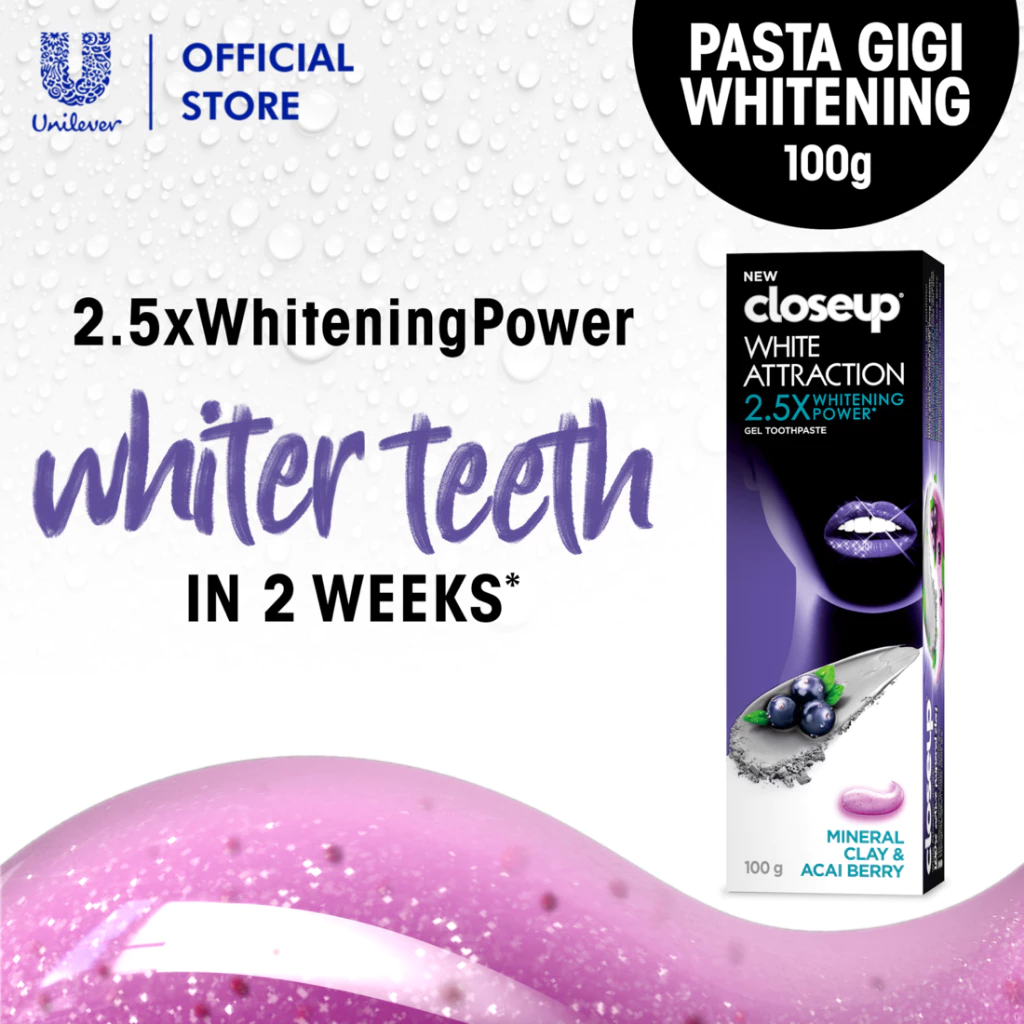 Closeup White Attraction Toothpaste Pasta Gigi Acai Berry 2.5X Gigi Lebih Putih 100 Gr