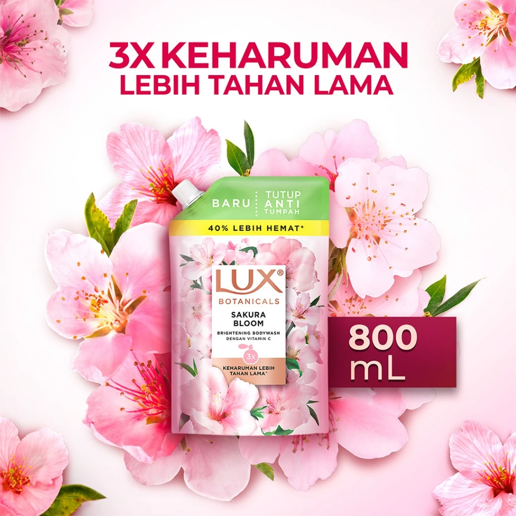 Lux Botanicals Sabun Mandi Cair Vitamin C Sakura Bloom 800mL