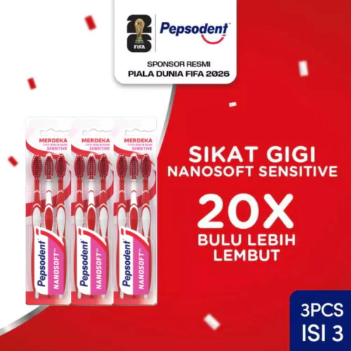 Pepsodent Sikat Gigi Toothbrush Nanosoft Isi 3 x3
