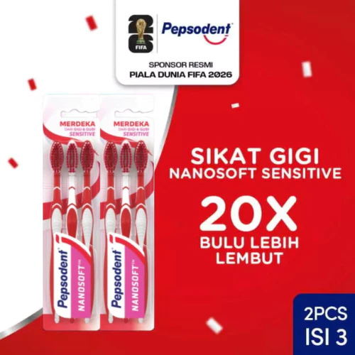 Pepsodent Sikat Gigi Toothbrush Nanosoft Isi 3 x2