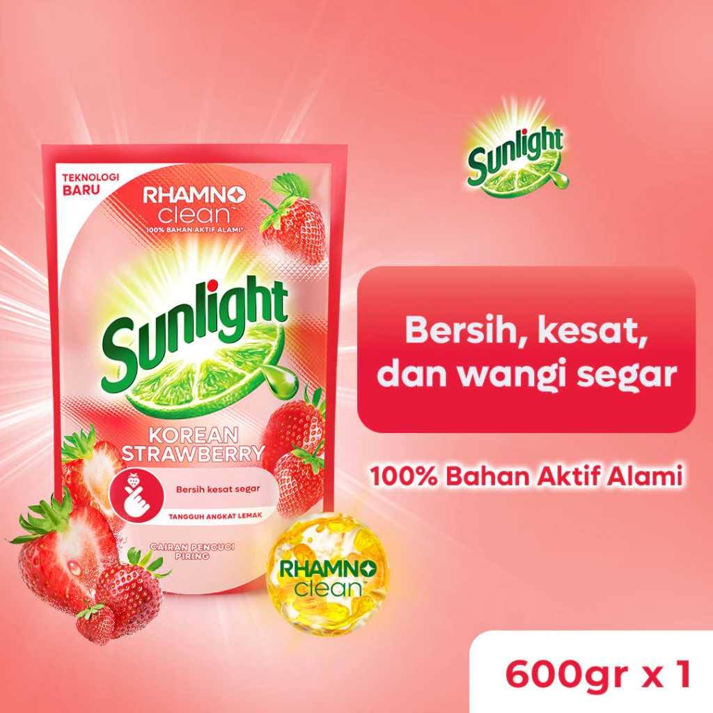 Sunlight Sabun Cuci Piring Korean Strawberry 600gr
