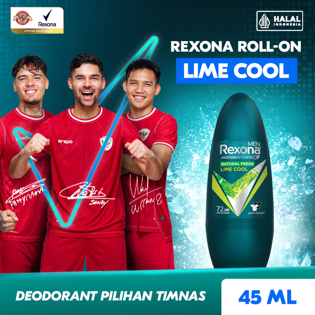 Rexona Men Roll On Natural Fresh Lime Cool Long Lasting 45ml