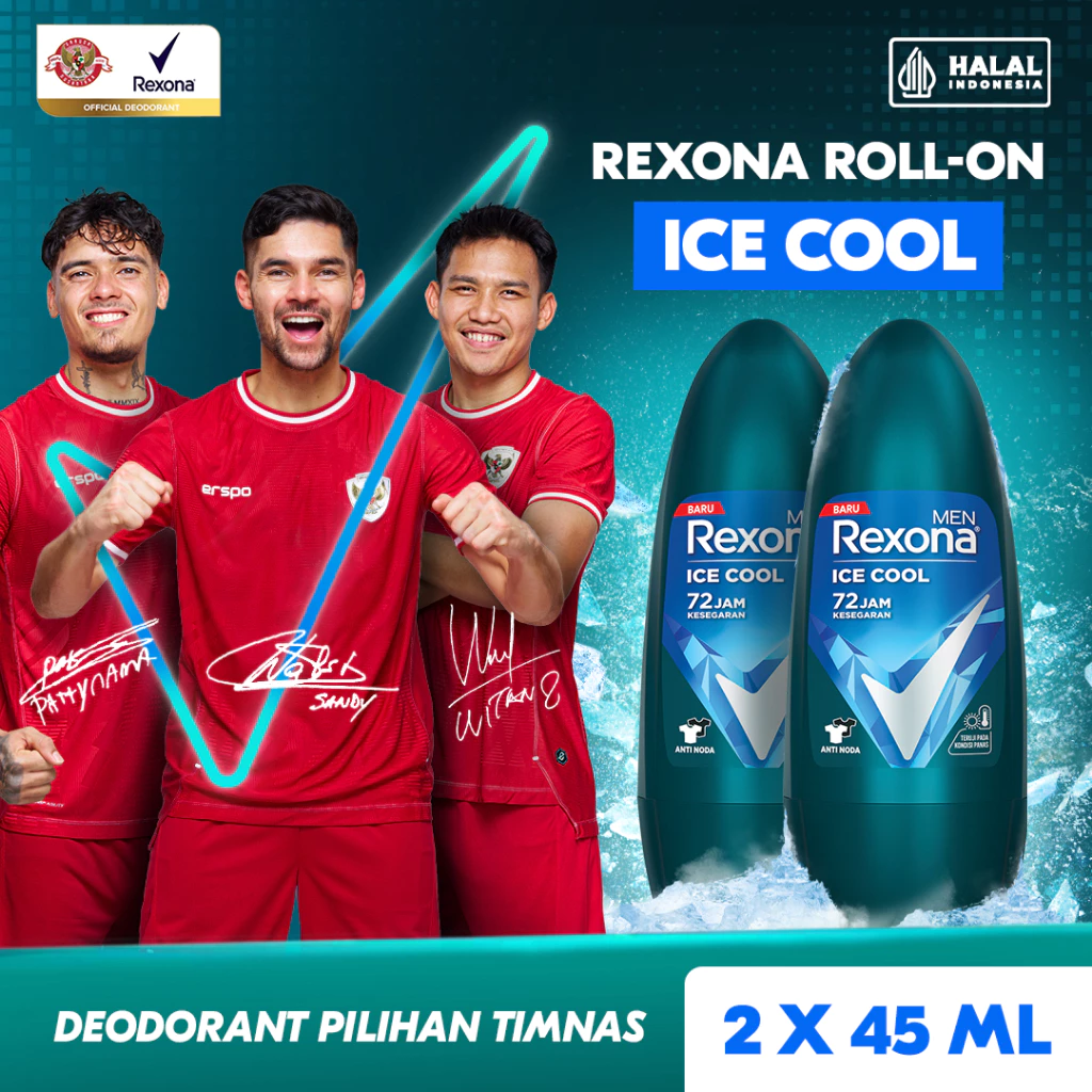 REXONA Men Roll On Deodorant Antiperspirant Ice Cool 45 mL x2