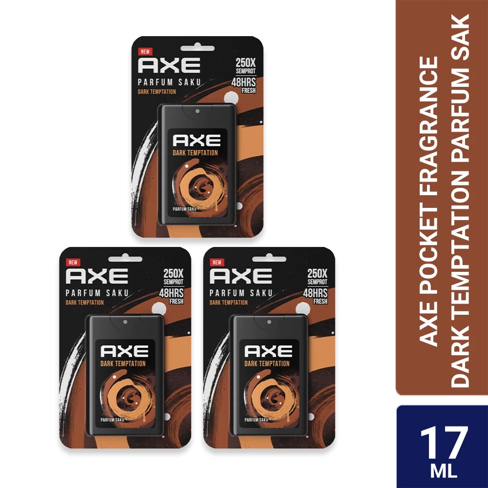 Axe Pocket Fragrance Dark Temptation Parfum Saku 17ML x 3 pack