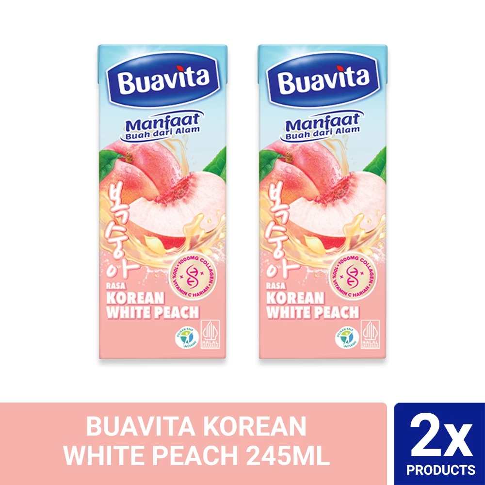 Buavita Korean White Peach 245ml Twinpack
