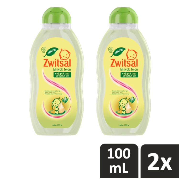 Zwitsal MINYAK TELON BAYI NATURAL Hangat dan Nyaman 100ML x2