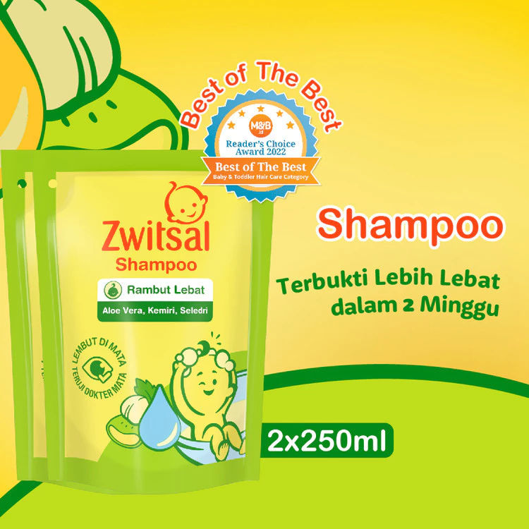 Zwitsal Sampo Bayi Aloe Vera, Kemiri & Seledri 250 mL x2