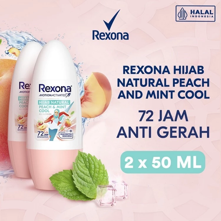 Rexona Deodorant Roll On Hijab Peach & Mint Cool 45 mL x2