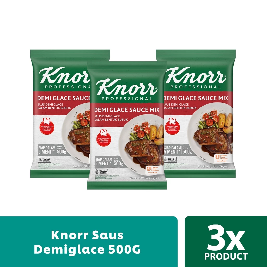 Knorr Saus Demiglace 500G - 3 Pouch