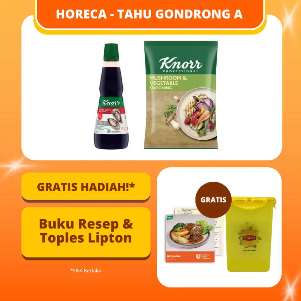[HORECA] Tahu Gondrong A (Knorr Mushroom & Vegetable 400 Gr + Knorr Oyster 1 Kg - Buku Menu + Toples)
