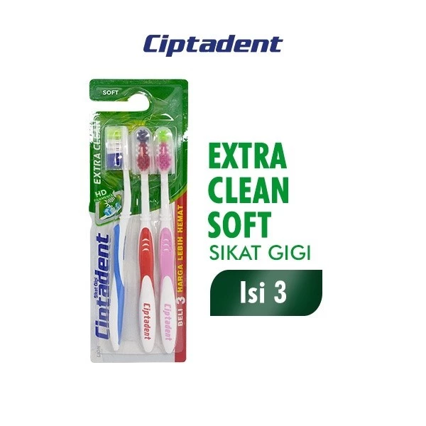 Ciptadent Sikat Gigi Extra Clean Soft Kotak Isi 3 Pcs
