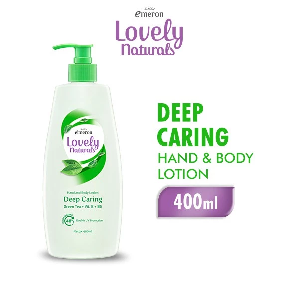 Emeron Lovely Naturals Hand & Body Lotion Moisturizing Deep Caring Green Tea 400 ml