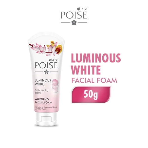 Poise Facial Foam Whitening Sabun Cuci Muka Luminous White Tube 50 gr