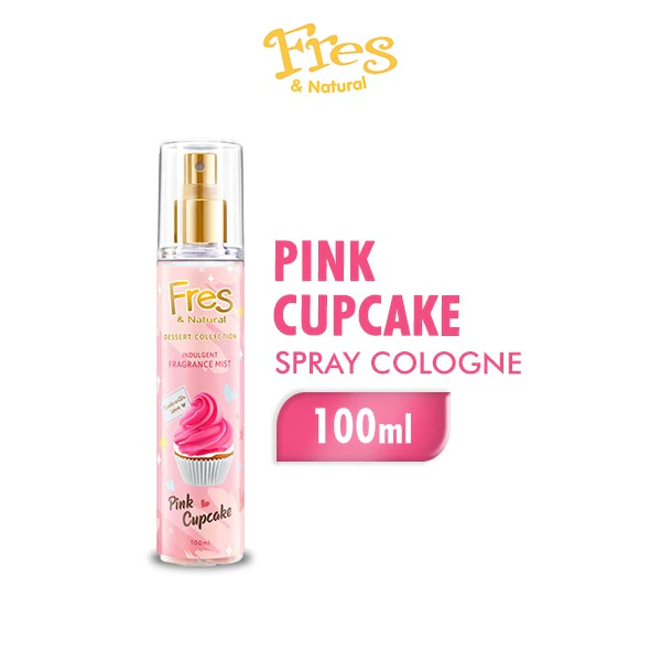 Fres & Natural Spray Cologne Longlasting Fragrance Dessert Pink Cupcake Botol 100 ml